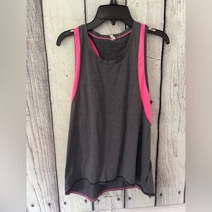Gray and Pink Women's Tank Top